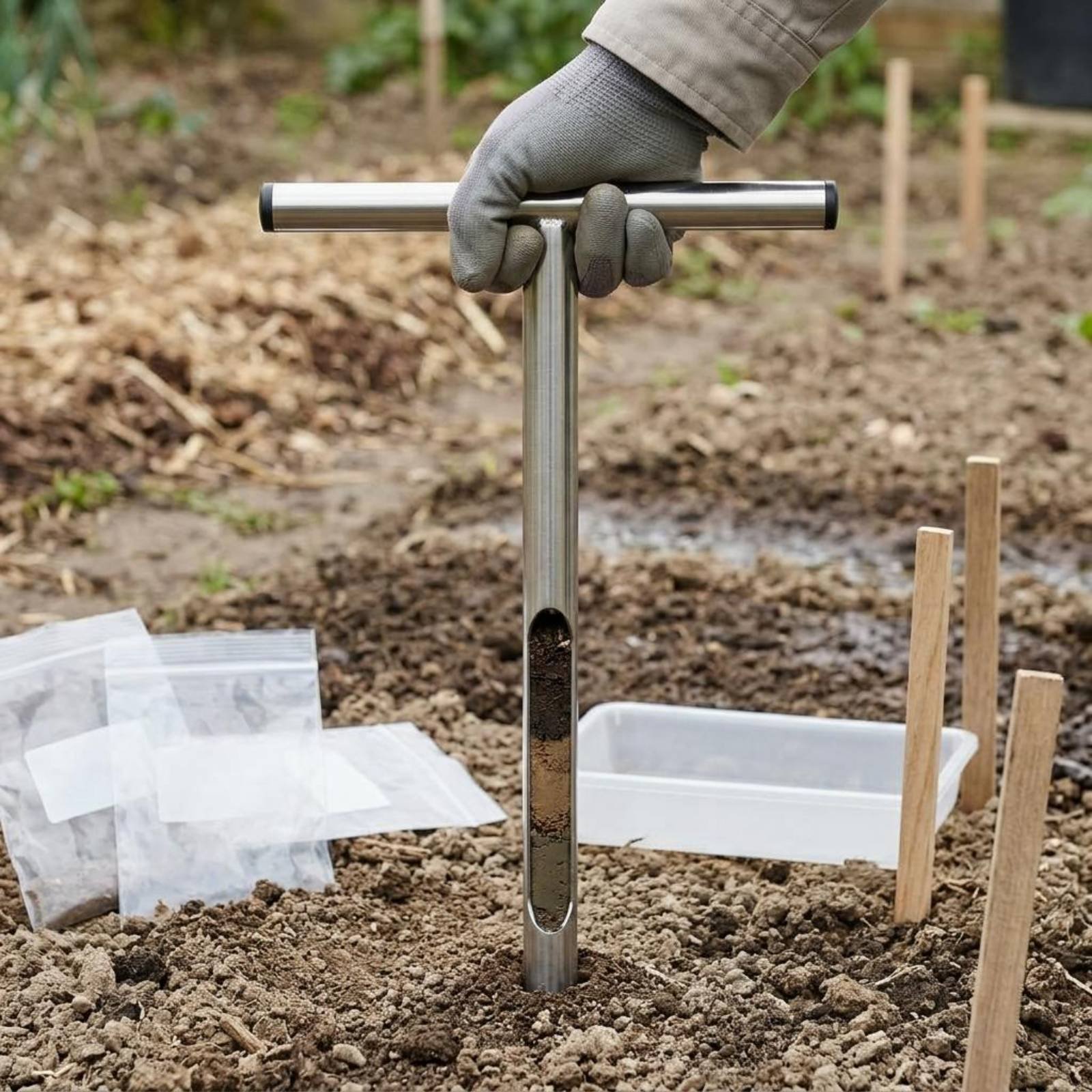 Gardening Tools Uses - Amostrador de Solo em Aço Inoxidável,
