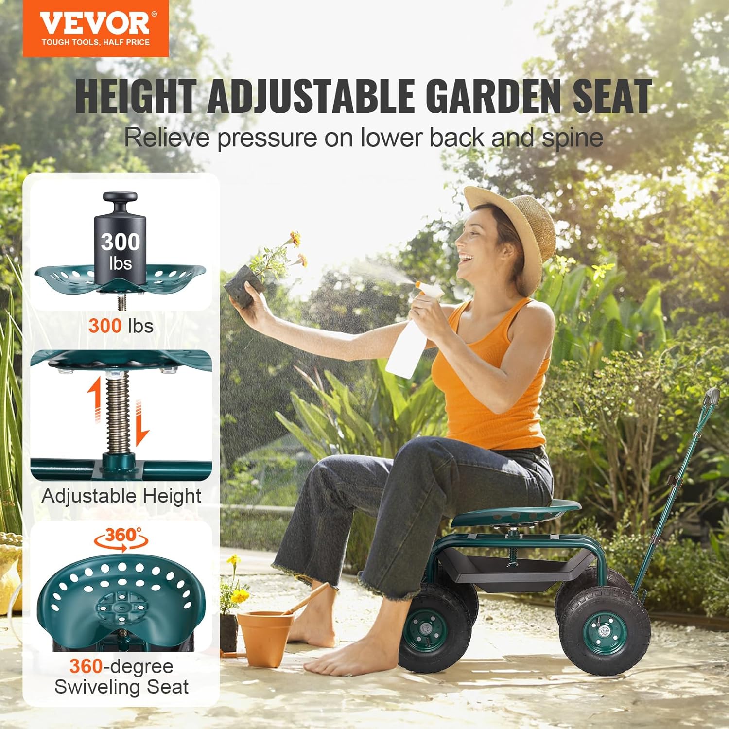 Carrinho de Jardim com Assento - Gardening Tools Uses avaliação e preço