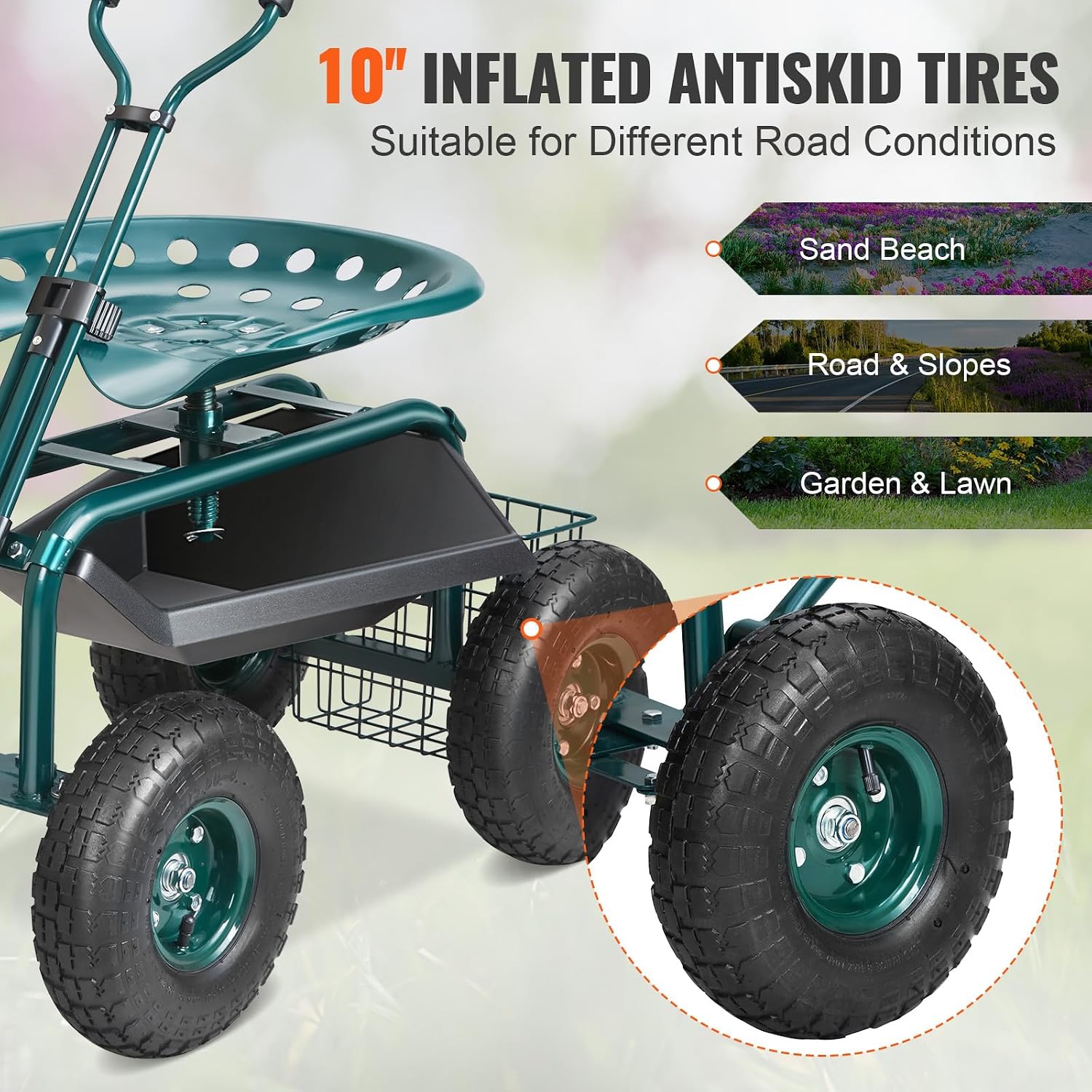 Carrinho de Jardim com Assento - Gardening Tools Uses avaliação e preço